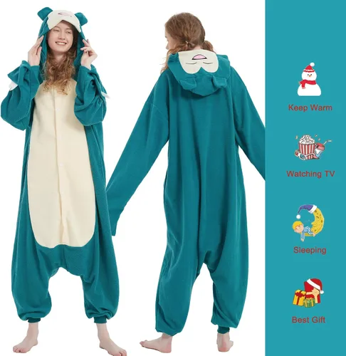 Vista 4 de SWEETXIN Pijama unisex para adultos y niños, para Halloween, Navidad, ropa de dormir, traje de cosplay para mujeres y hombres