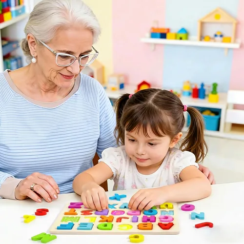 Vista 5 de Attmu - Rompecabezas de madera para niños pequeños
