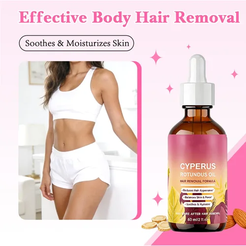 Vista 3 de Cyperus Rotundus - Aceite de depilación - Inhibidor natural del crecimiento del cabello Aceite hidratante de la piel para todo