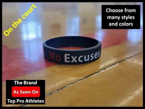 Vista 6 de We Keep You Motivated No Excuses Pulseras motivacionales – Usadas por atletas profesionales – Pulseras inspiradoras de goma de silicona – Gimnasio