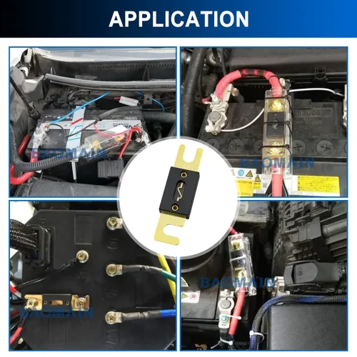 Vista 5 de Baomain Paquete de 2 fusibles ANL de 30 A a granel con terminales chapados en oro para audio de automóvil, amplificador, camión, barco, RV
