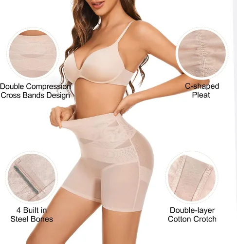Vista 4 de YADIFEN Faja moldeadora para mujer, con control de abdomen, pantalones cortos moldeadores para debajo del vestido, adelgazantes de muslos, cintura