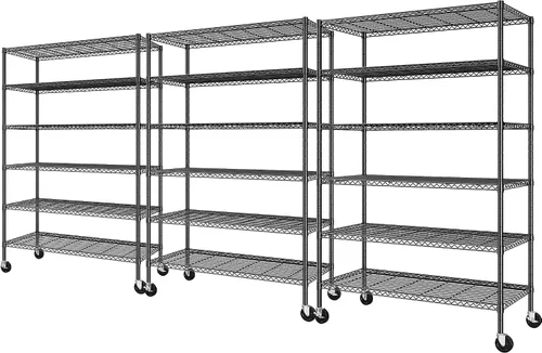 Vista 12 de Romorgniz Estante de 5 niveles de almacenamiento de 1010 libras, estantería de alambre ajustable, montaje sin herramientas, unidad de estantería