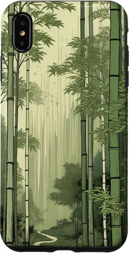 Vista 7 de Funda para iPhone 14 con diseño de bosque japonés de bambú vintage Ukiyo-e Art
