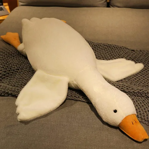 Vista 5 de NatureMan Peluche de ganso de 33.4 pulgadas, juguete de peluche de ganso muy grande, lindo cojín de felpa de ganso blanco, súper suave para todas