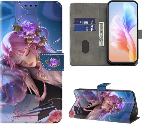 Vista 11 de Funda para Moto G 5G 2022, Moto G 5G 2022, funda protectora de piel sintética con tarjetero para Motorola Moto G 5G 2022 - Rosa azul