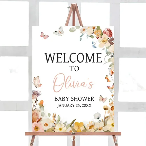 Vista 7 de Letrero de bienvenida para baby shower, personalizable, tema Berry Sweet, varios tamaños