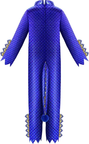 Vista 2 de ReliBeauty Disfraz de dragón azul para niños y niñas, disfraz de Halloween