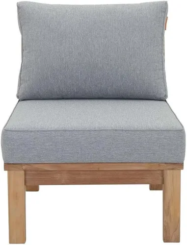 Vista 3 de Modway EEI-1150-NAT-GRY-SET Marina Premium Grade A Madera de Teca Patio al aire libre, Silla sin brazos, gris natural