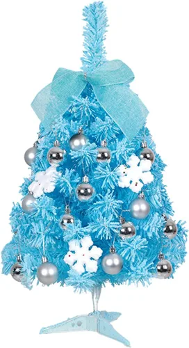 Vista 8 de Árbol de Navidad de mesa pequeño árbol artificial con adornos preiluminado, mini árbol de Navidad artificial de mesa para decoraciones de Navidad