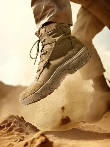 Vista 5 de FREE SOLDIER Botas de senderismo tácticas para hombre, ligeras, cómodas, botas de trabajo de combate de 6 pulgadas
