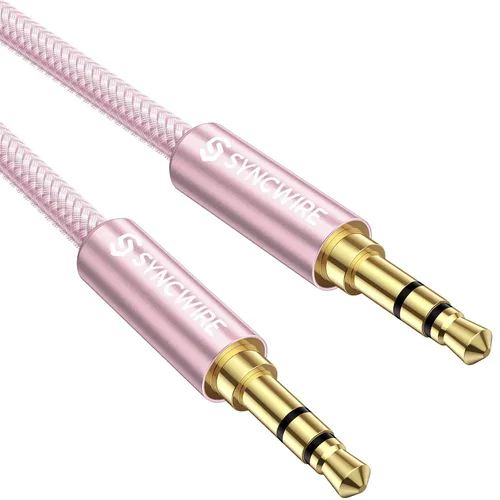 Vista 16 de Syncwire Cable auxiliar de audio auxiliar de 0.1 in macho a macho, cable trenzado de nailon para auriculares (1.6 pies/1.6 ft / 0.5m), cable Negro