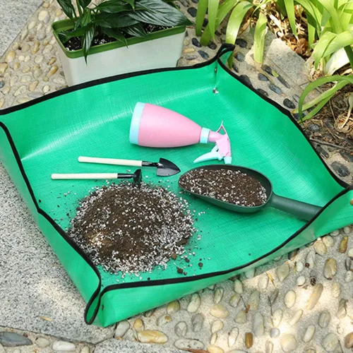 Vista 7 de Tapete de trasplante impermeable para interiores, lona para plantar, departamento, jardinería, para plantas suculentas, plantas, trasplante