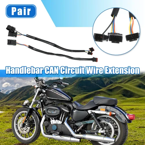 Vista 2 de X AUTOHAUX Arnés de extensión de cable de circuito de bus CAN para manillar de 10 pulgadas para Harley Davidson Softail Dynas Electra Glide Road