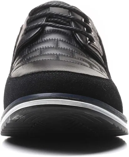 Vista 4 de Zapatos de vestir para hombre, casuales, de negocios, Oxford, Derby, zapatos de cuero ortopédicos, mocasines simples con cordones, zapatos planos