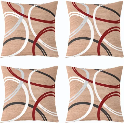 Vista 48 de Castle Fairy Fundas de almohada modernas con estampado de líneas geométricas de doble cara de 16 x 16 pulgadas, fundas de almohada de espirales