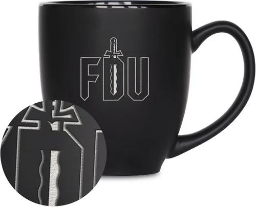 Vista 278 de Rico Industries - Taza de cerámica mate negra con grabado láser estándar de 15oz para NCAA (escuelas T & U) - Para bebidas calientes o frías
