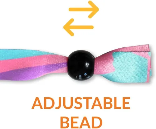 Vista 2 de Pulseras de tela con cuentas ajustables reutilizables Totalmente personalizables Ideal para conciencia, promociones y eventos Disponible a