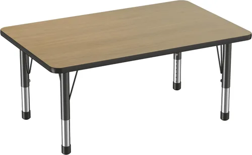Vista 47 de FDP - Mesa rectangular para actividades escolares y aulas (24 x 36 pulgadas), patas gruesas para niños pequeños, altura ajustable de 15 a 24