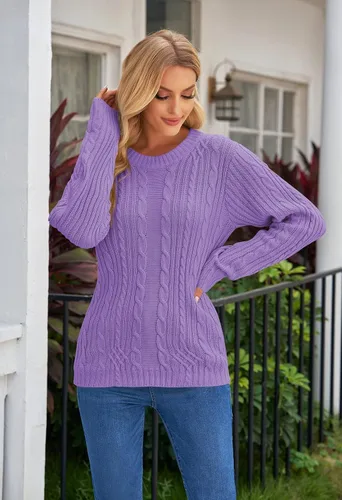 Vista 4 de Rosa Queen Suéter de punto para mujer con cuello de tortuga