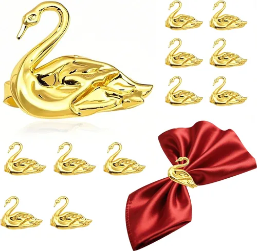 Vista 9 de Juego de 6 servilleteros de metal con diseño de abejorros dorados para jardín, boda, baby shower, cumpleaños, reuniones familiares, servilleteros