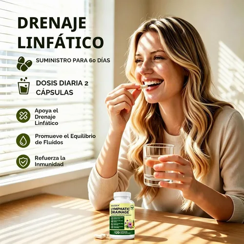 Vista 2 de Cápsulas de drenaje linfático, suplementos de drenaje linfático