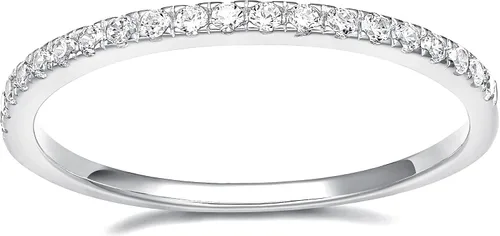 Vista 7 de EAMTI - Anillo de matrimonio de plata de ley 925 de 5/64 pulgadas, con circonias cúbicas, apilable, anillo de compromiso, tallas de la 3 a la 13