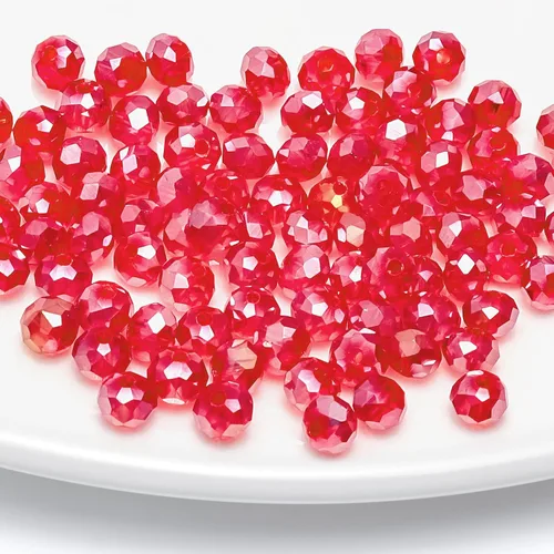 Vista 10 de 246 cuentas de cristal redondas de 0.118 pulgadas (0.118 in) con múltiples facetas sueltas espaciadoras de cristal para hacer joyas, pulseras