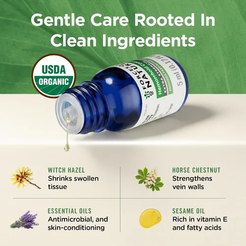 Vista 3 de Forces of Nature Control de Hemorroides de Fuerza Extra, Medicina Homeopática Orgánica con Hamamelis, Castaña de Indias y Aceites Esenciales