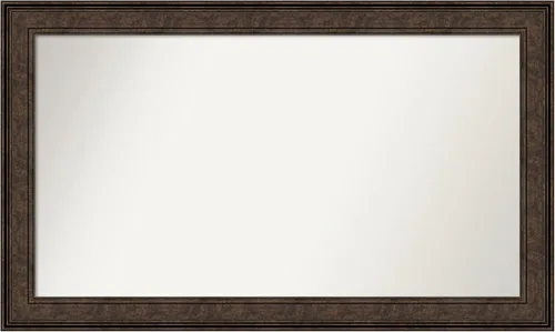 Vista 464 de Amanti Art Espejo de pared personalizado no biselado (25 x 25 pulgadas), marco de bronce acentuado, varios tamaños personalizados, espejo de baño