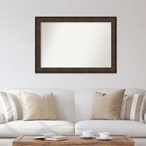 Vista 1054 de Amanti Art Espejo de pared personalizado no biselado (25 x 25 pulgadas), marco de bronce acentuado, varios tamaños personalizados, espejo de baño