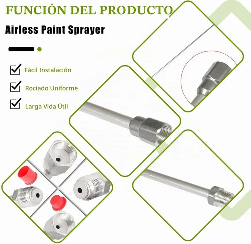 Vista 3 de Poste de extensión de punta de rociador sin aire de 59 pulgadas, varilla de extensión de punta de pistola rociadora con protector rojo