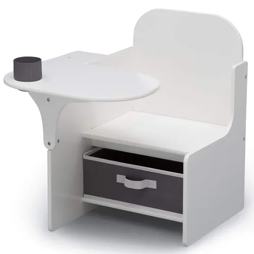 Vista 2 de Delta Children MySize - Escritorio con silla con contenedor de almacenamiento, certificado Greenguard Gold, blanco Bianca y escritorio con silla