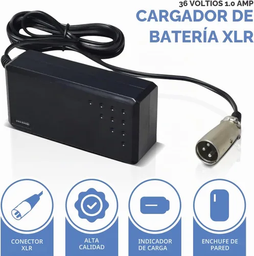 Vista 2 de AlveyTech Cargador de batería SLA de 36 voltios y 1.0 amperios con conector XLR para Razor Rambler 16, EcoSmart Metro HD, EcoSmart SUP y C25/C35