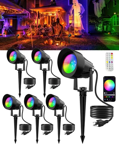Vista 9 de T-SUN Iluminación exterior del atardecer al amanecer, luces de poste de bandera con fotocélula de encendido y apagado automático, impermeables, LED