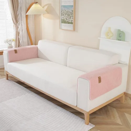 Vista 20 de Fundas de sofá de vellón sherpa suave y esponjoso, funda de sofá seccional de felpa cálida, funda antideslizante para sofá, protector de muebles