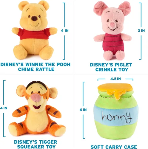 Vista 3 de GUND Disney Winnie the Pooh - Juego de 4 piezas de juguetes sensoriales