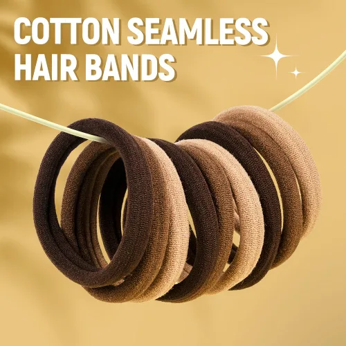 Vista 2 de TsMADDTs - Lazos para el cabello para mujer, 30 lazos de algodón sin costuras para cabello grueso, 500 bandas elásticas transparentes, 2