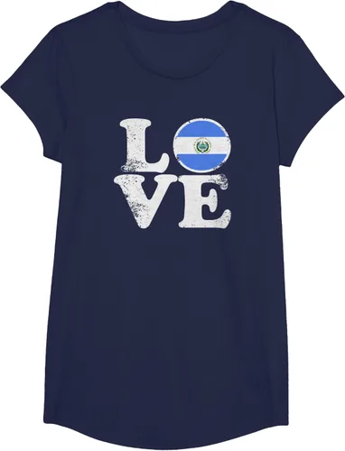 Vista 30 de Love El Salvador Flag tShirt Home Pride Distressed Tee T-Shirt