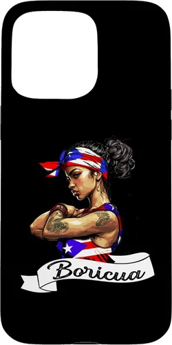 Vista 28 de Funda para iPhone 16 chica puertorriqueña Boricua Puerto Rico Flag Pride Mujer