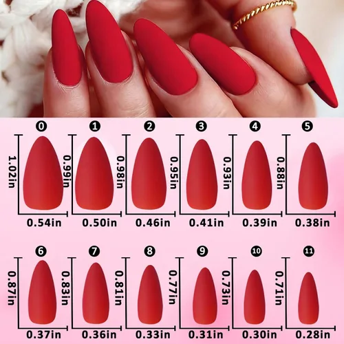 Vista 3 de LoveOurHome 576 uñas postizas de almendra, medianas, uñas postizas cortas de aguja acrílicas, uñas postizas de almendra, cobertura completa, uñas