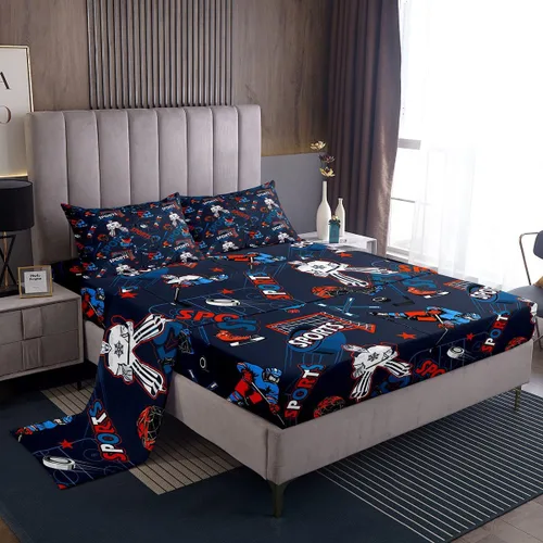 Vista 37 de Feelyou Juego de ropa de cama con alfabeto 3D, juego de sábanas coloridas del alfabeto inglés para niños y adultos, sábanas de dibujos animados