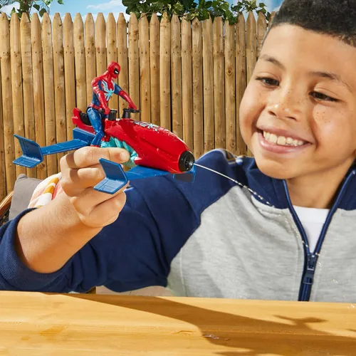 Vista 6 de Marvel Epic Hero Series Web Splashers Spider-Man Hydro Jet Blast, figura de acción de 4 pulgadas y juego de vehículos, juguetes de superhéroes