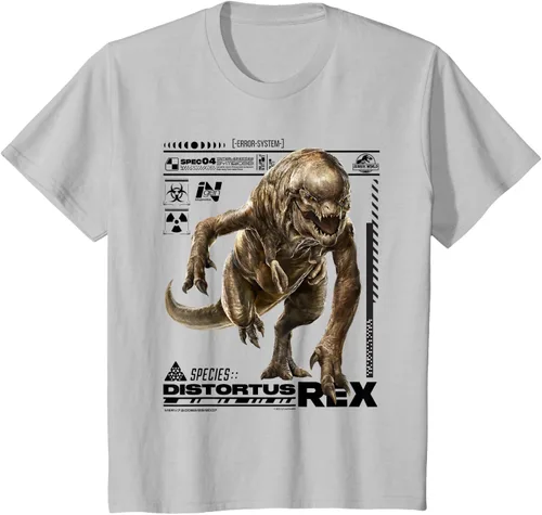 Vista 6 de Jurassic World Rebirth Distortus Rex Ingen Species File Camiseta Gris Oscuro
