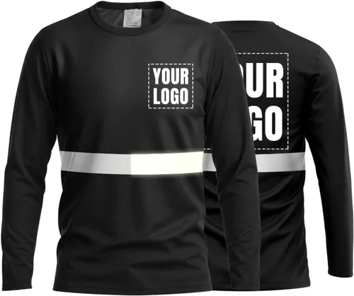 Vista 49 de La alta visibilidad reflexiva de las camisetas de la seguridad del logotipo de encargo Hola Vis de Verde neón - Estilo 8