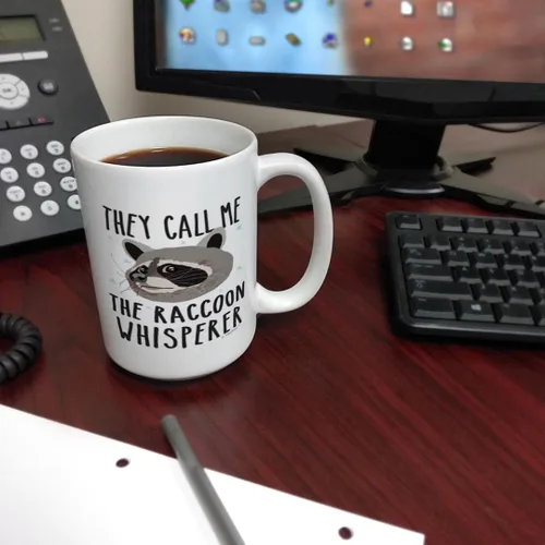 Vista 5 de ThisWear They Call Me The Raccoon Whisperer - Taza de café de 15 onzas, 1 15oz - Blanco