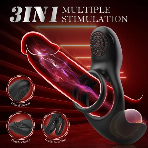 Vista 2 de Linsecn Anillo Vibrador para el Pene para Parejas Juguetes Sexuales - Vibrador de Anillo para el Pene con 10 Modos de Vibración, Estimulador