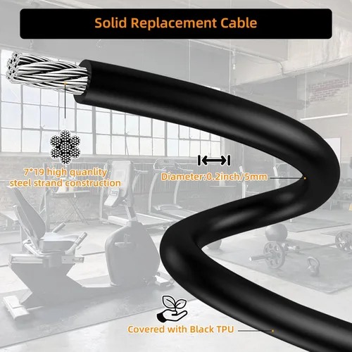 Vista 2 de LFJ Cable de repuesto para máquina de poleas, cable de acero resistente de 32.8/65.6/98.4 pies para sistema de polea de elevación de peso, cable