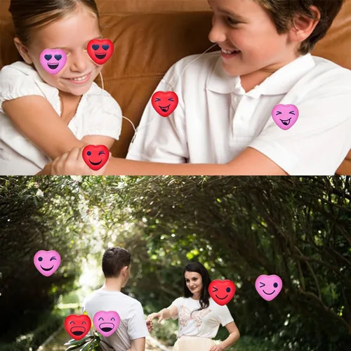 Vista 7 de 30 bolas de estrés para el día de San Valentín, mini bolas sonrientes para aliviar el estrés de 1.5 pulgadas, bolas sonrientes divertidas