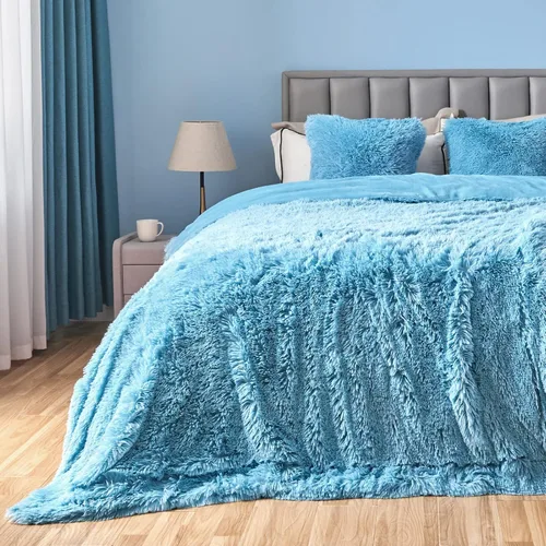 Vista 42 de GONAAP Manta de Tiro Difusa de Piel Sintética Negra Súper Suave Acogedora Felpa Difusa Peluda para Sofá Sillón Cama (Negro, Tiro(50"x60"))